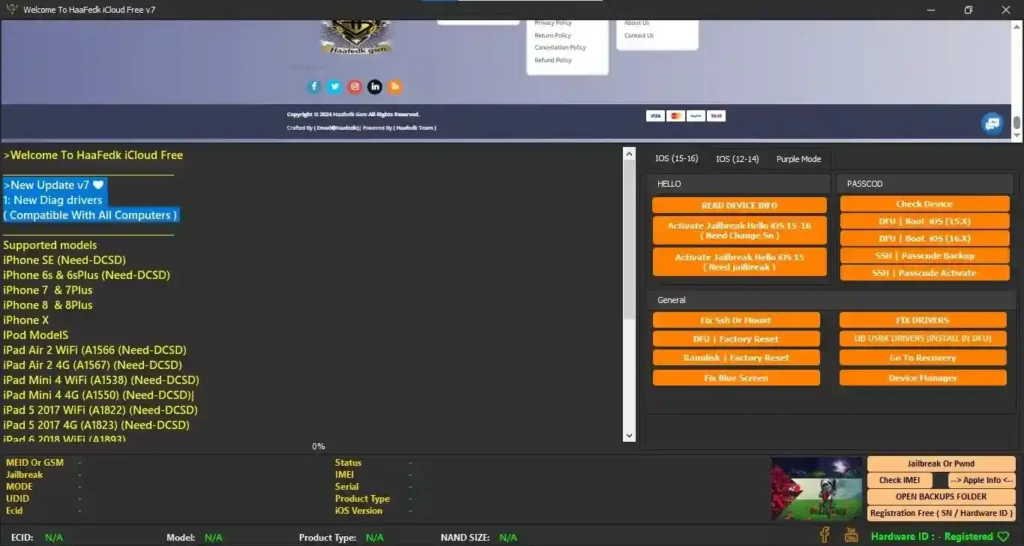 HaaFedk iCloud Free Tool V11 (2025) – Ultimate iCloud & MDM Bypass Tool