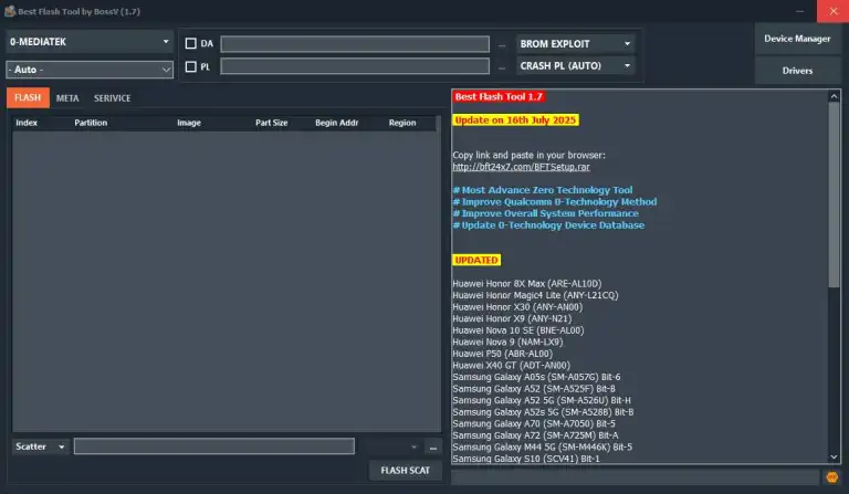 BFT Best Flash Tool by BossV V1.7 (Latest Version) By Miracle Team
